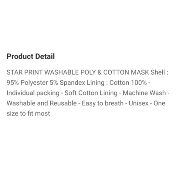 🔴 5 for $10 ONE Zenana Star Print Brown Face Mask - Picture 7 of 7